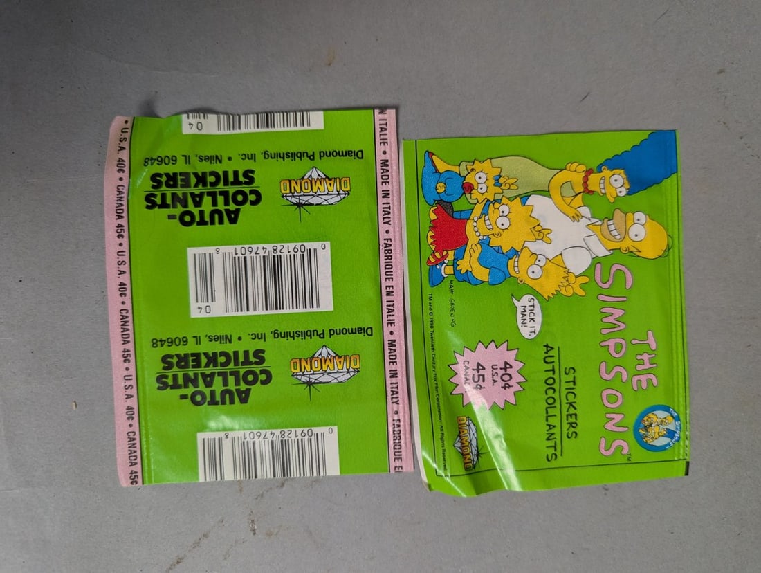 Vintage The Simpsons Full Color Stickers Display Boxes Lot - 5