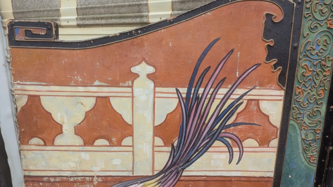 Antique Hand Painted Chinoiserie Room Divider Decorative Screen - 5