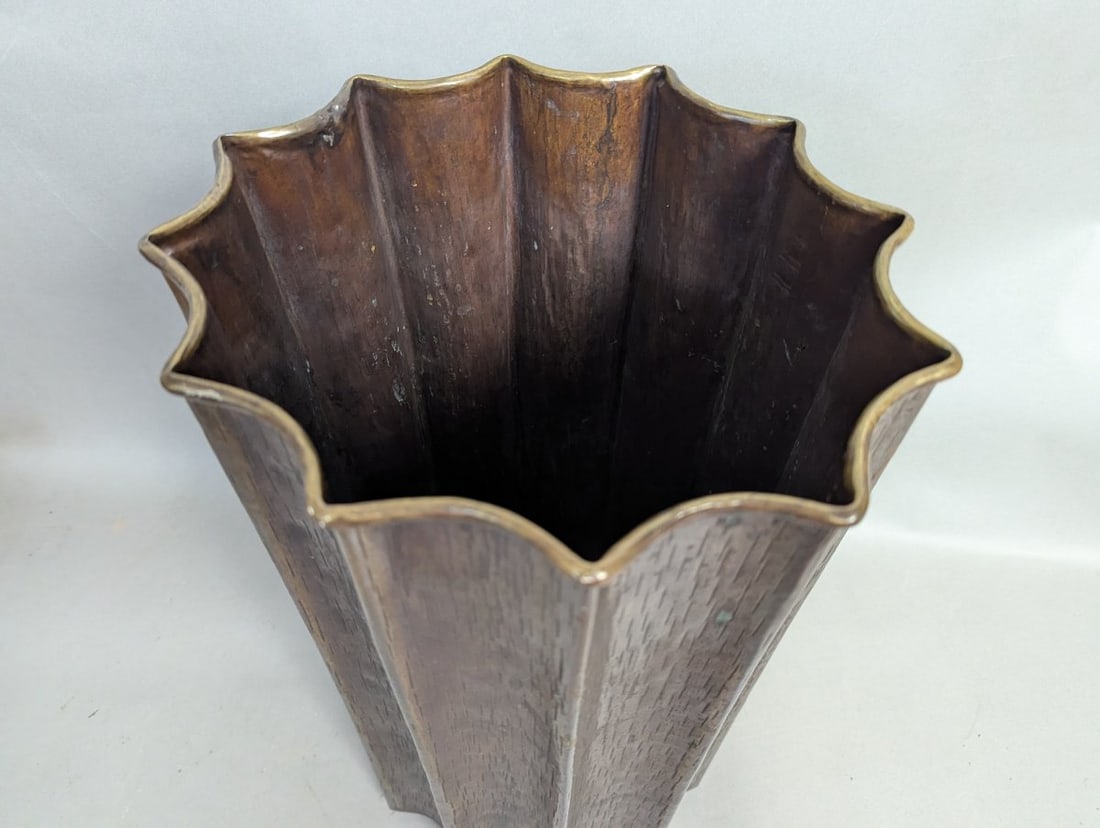 Exquisite WMF Arts and Crafts Copper Umbrella Stand with Unique Patina - 2