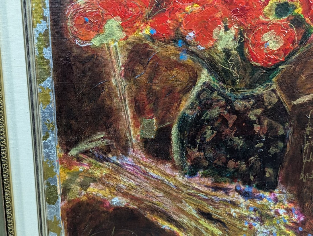 Roy Fairchild Fleurs Rouge II Limited Edition Embellished Serigraph Art - 7