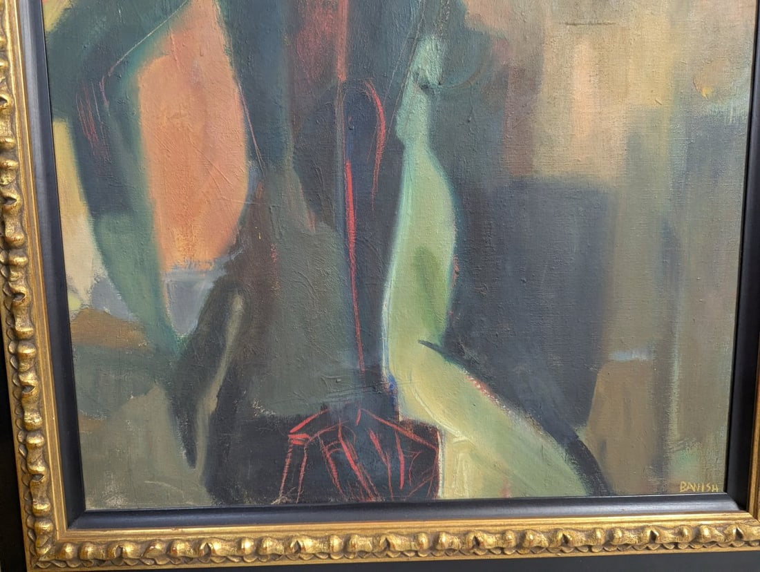 Pair of Original Abstract MCM Artworks by Lillian Banish - 12