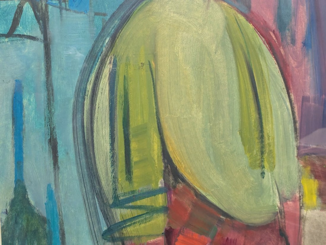 Pair of Original Abstract MCM Artworks by Lillian Banish - 5