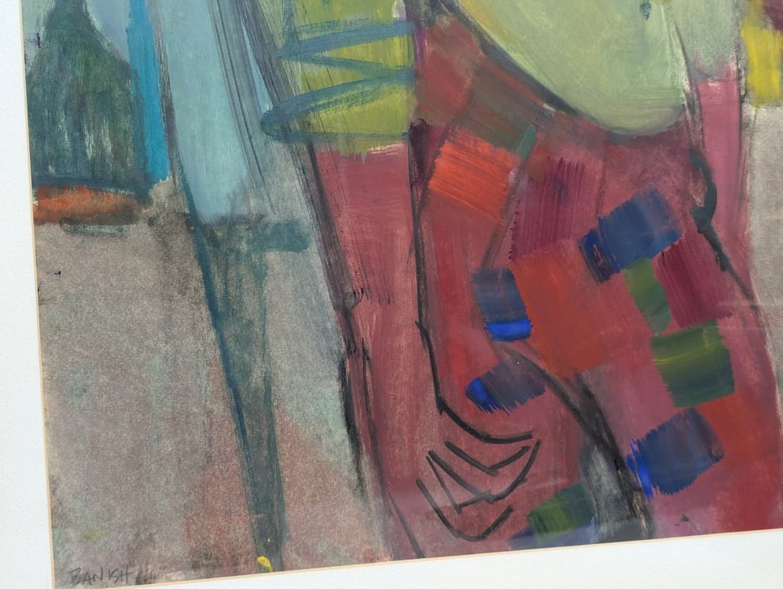 Pair of Original Abstract MCM Artworks by Lillian Banish - 6