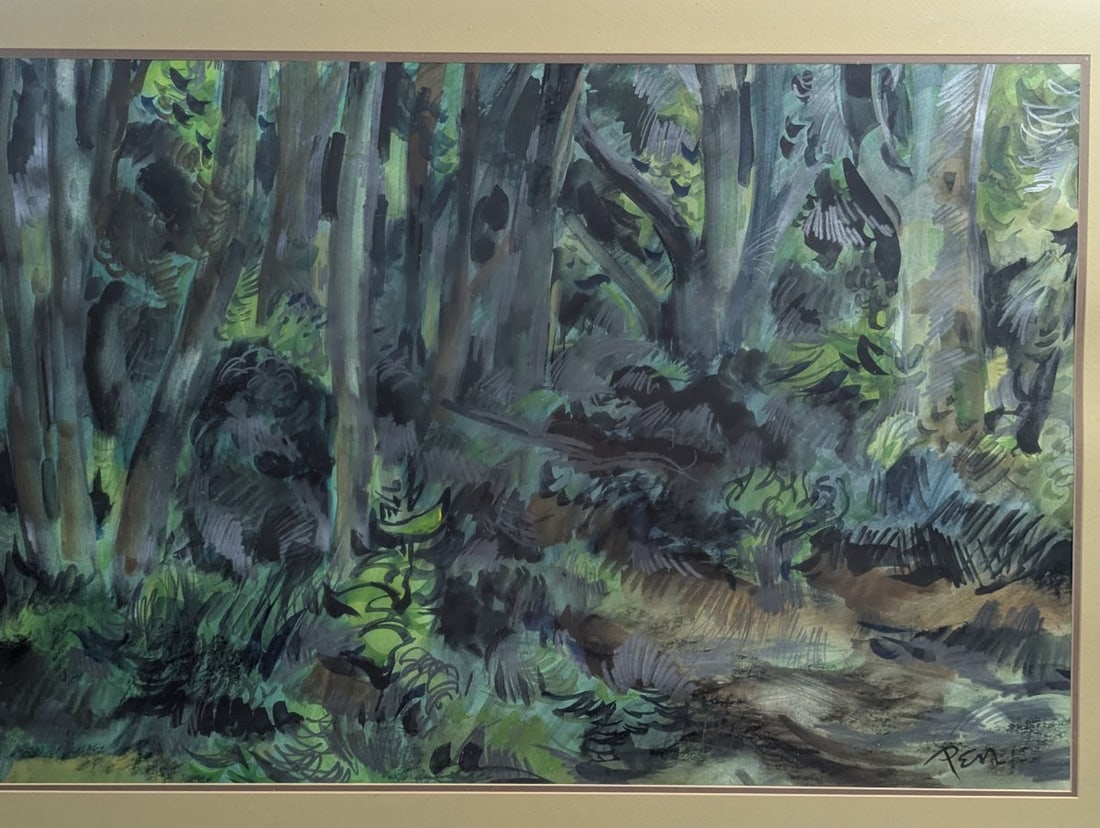 Original Woodland Landscape Painting by Rudolph Pen Classic Artwork - 2