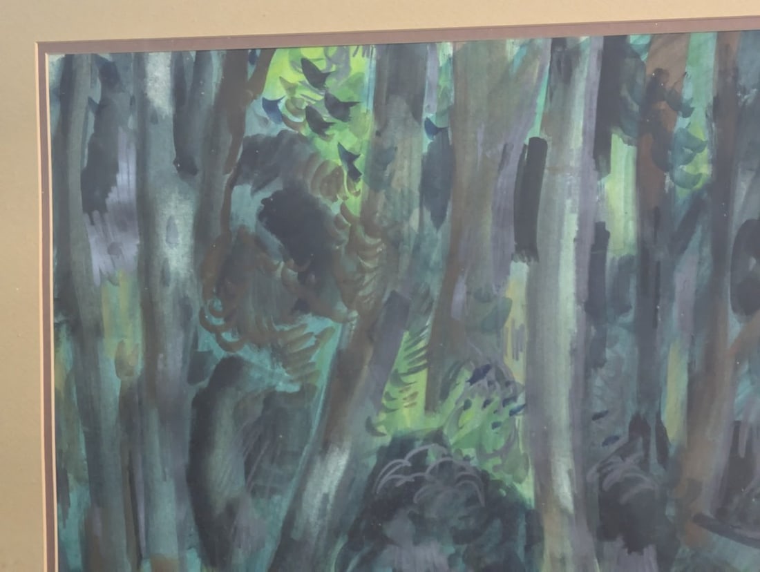 Original Woodland Landscape Painting by Rudolph Pen Classic Artwork - 3