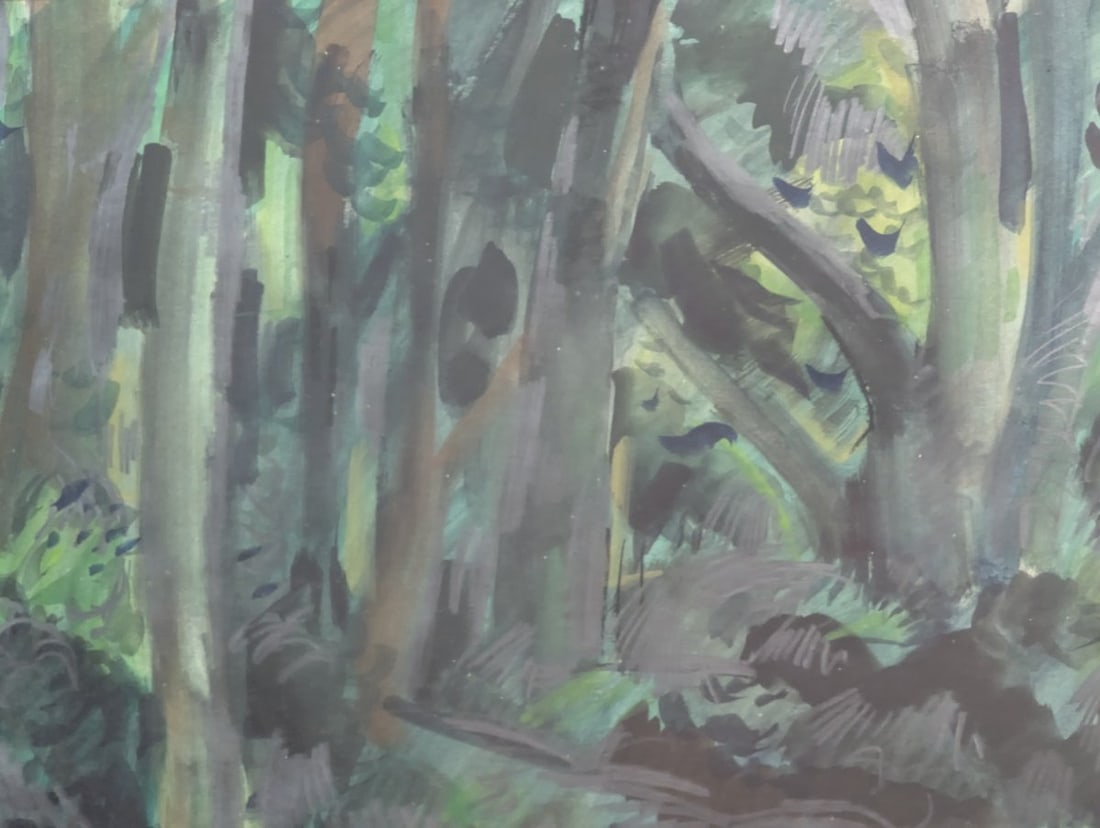 Original Woodland Landscape Painting by Rudolph Pen Classic Artwork - 4