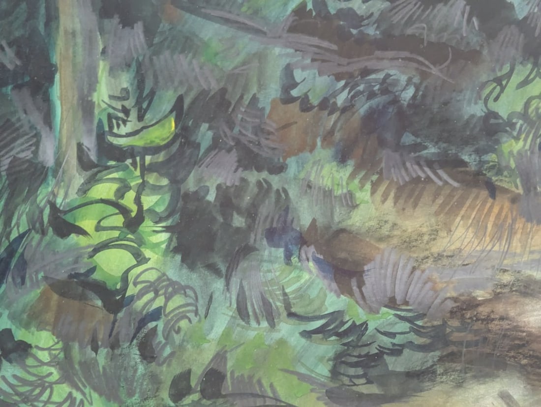 Original Woodland Landscape Painting by Rudolph Pen Classic Artwork - 7