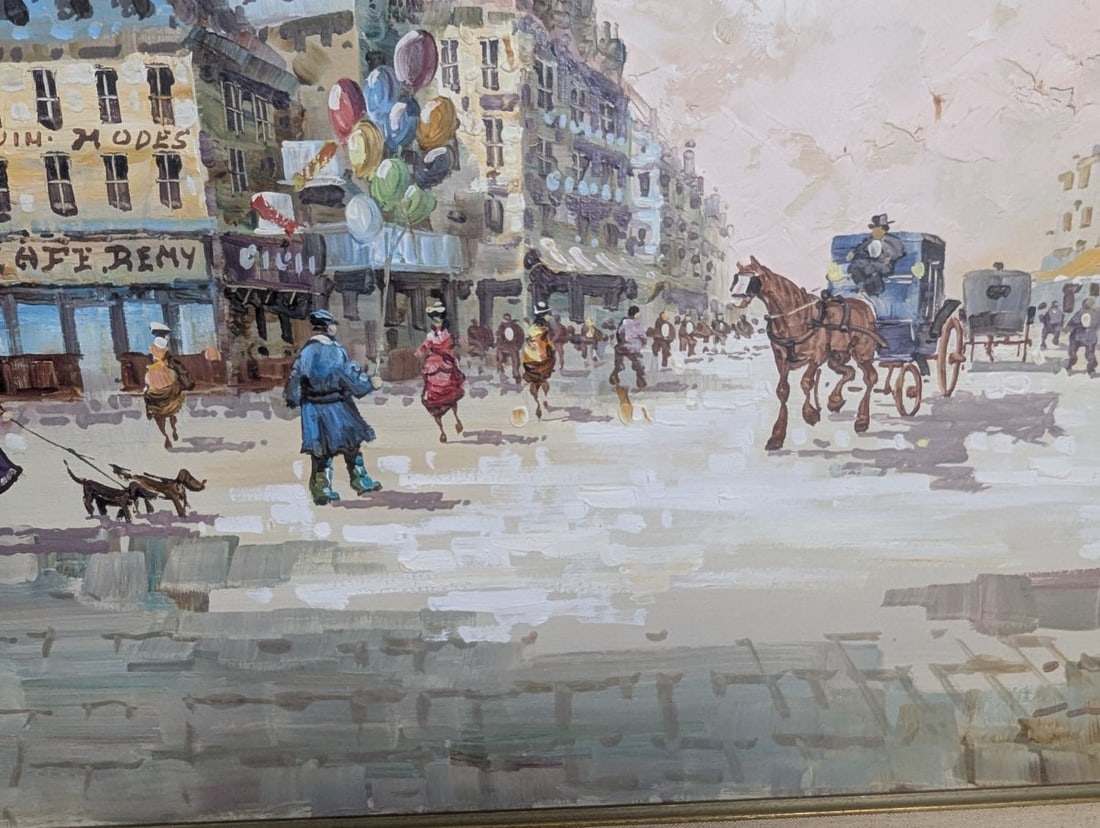 Stunning Large Framed Parisian Oil Painting by Rene - 10