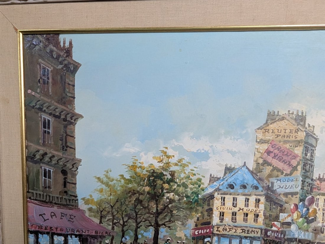 Stunning Large Framed Parisian Oil Painting by Rene - 3