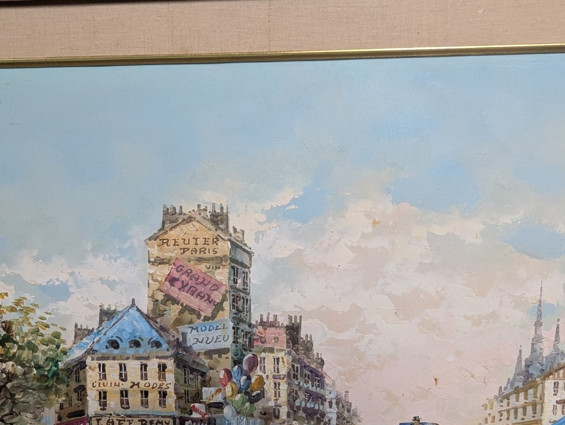 Stunning Large Framed Parisian Oil Painting by Rene - 4