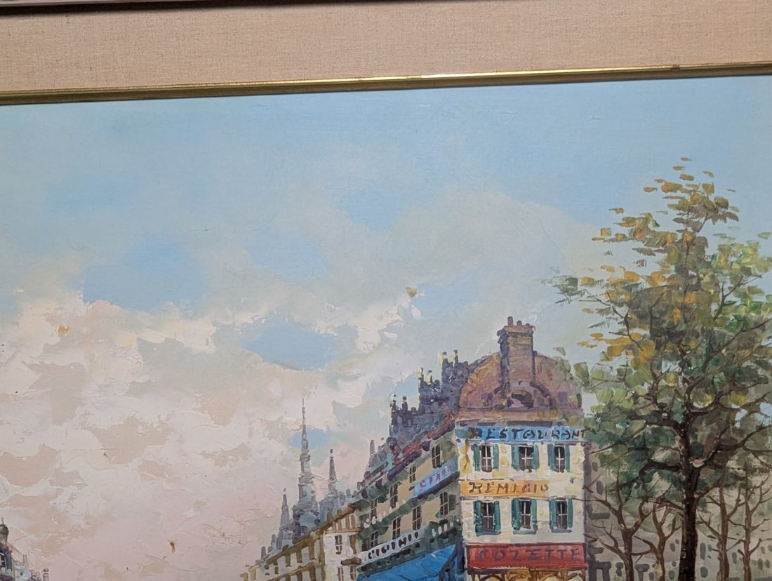 Stunning Large Framed Parisian Oil Painting by Rene - 5