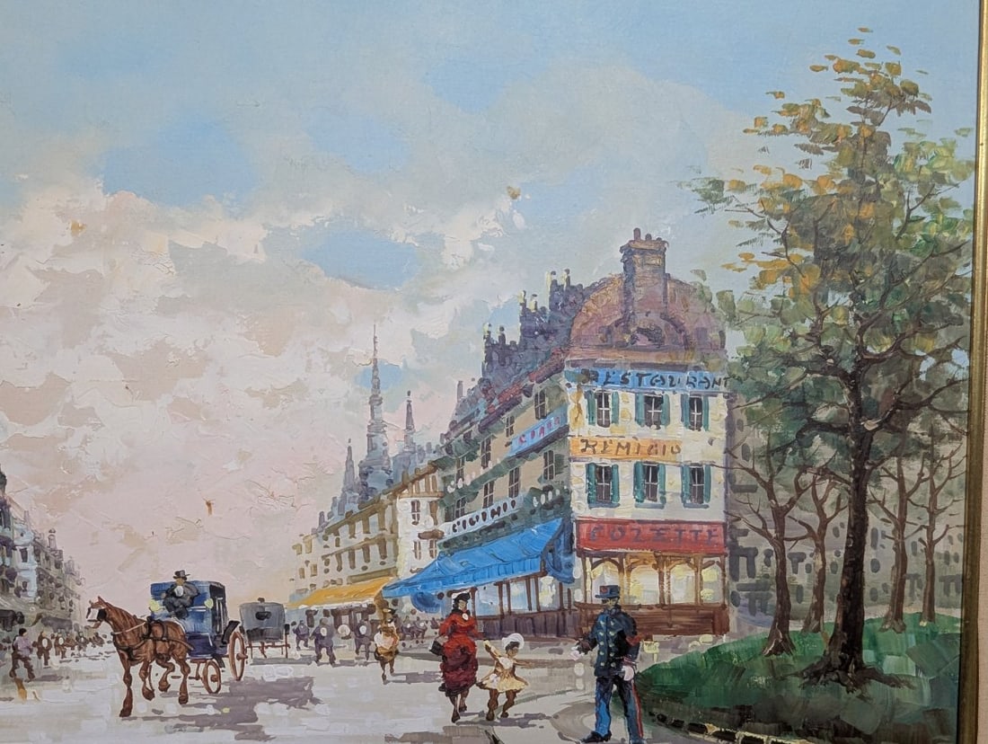 Stunning Large Framed Parisian Oil Painting by Rene - 8