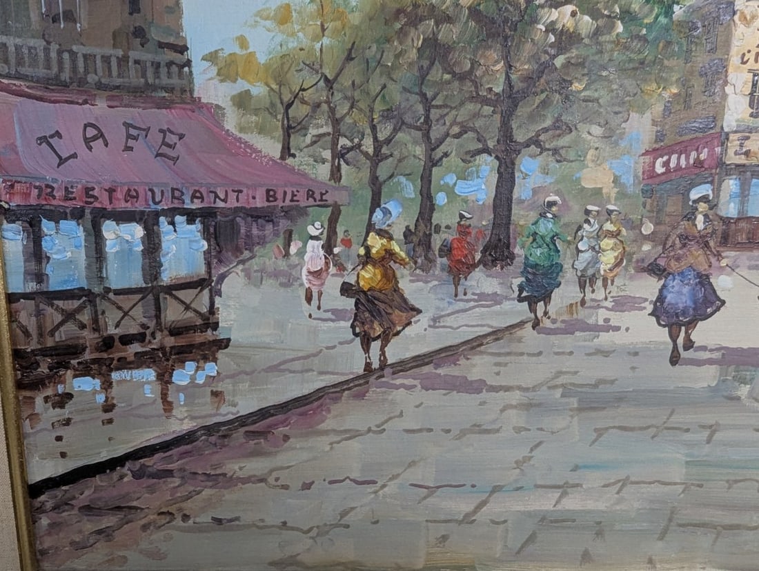 Stunning Large Framed Parisian Oil Painting by Rene - 9