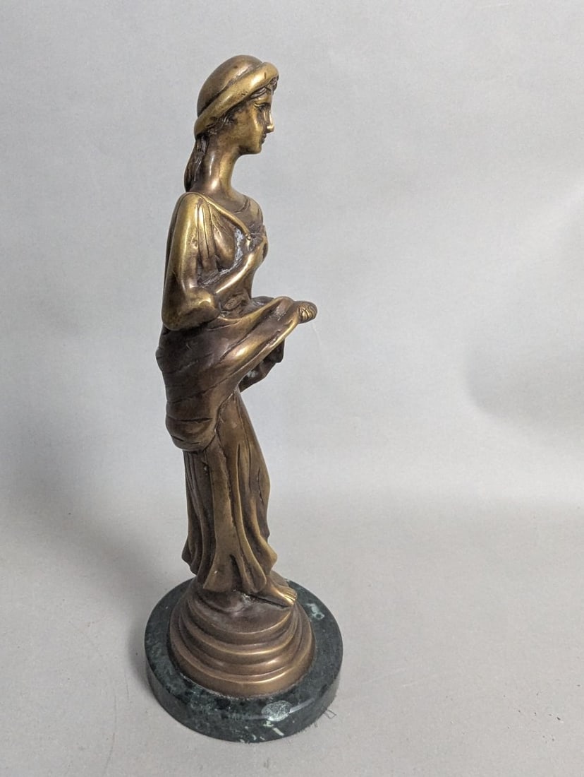Stunning Bronze Female Sculpture on Elegant Marble Base - 3