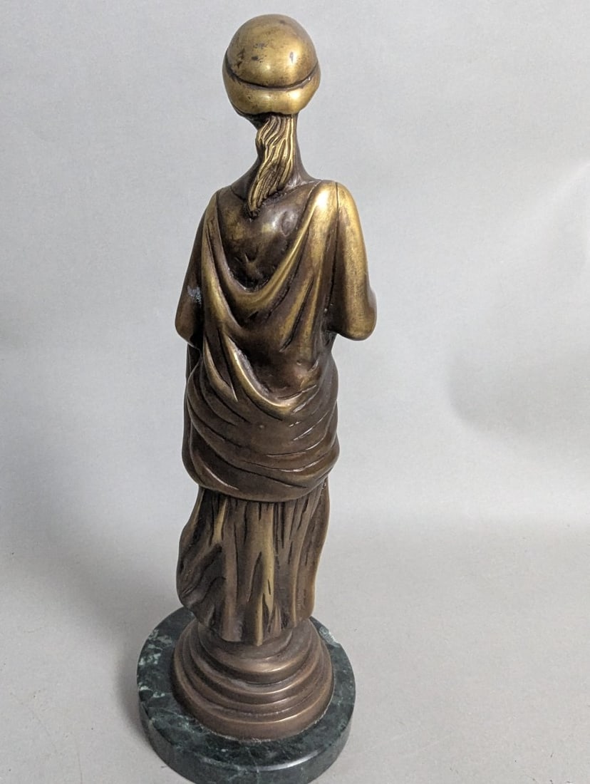 Stunning Bronze Female Sculpture on Elegant Marble Base - 4