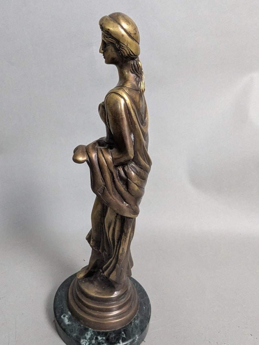 Stunning Bronze Female Sculpture on Elegant Marble Base - 5