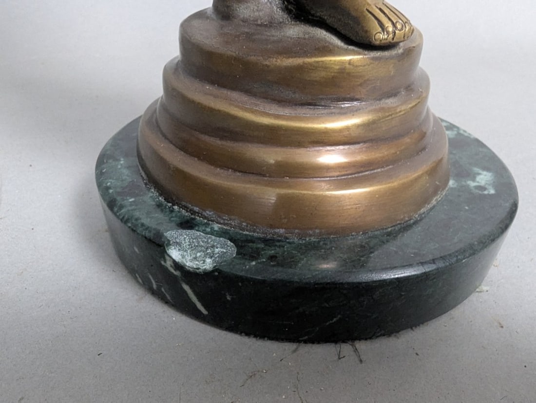 Stunning Bronze Female Sculpture on Elegant Marble Base - 6