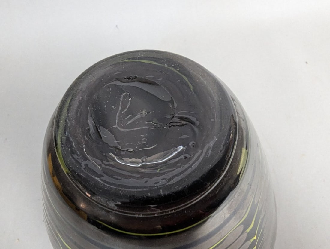 Unique Hand Blown Art Glass Vase Modern Design Collectible Decor - 5