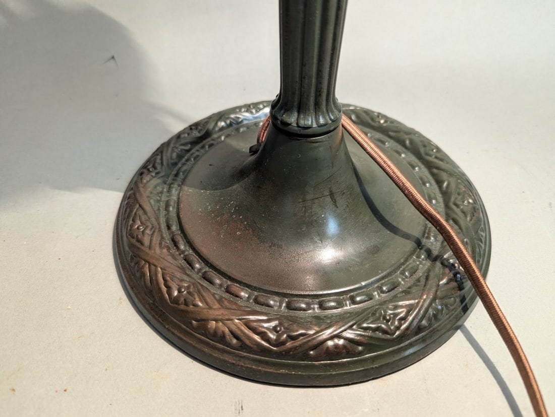 Miller Co Stained Glass Table Lamp Beautiful Scenic Design - 12