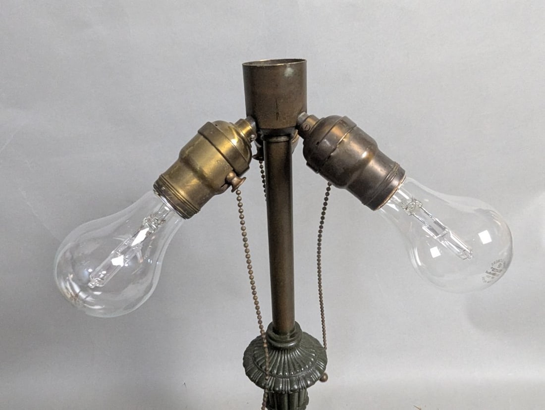 Miller Co Stained Glass Table Lamp Beautiful Scenic Design - 8