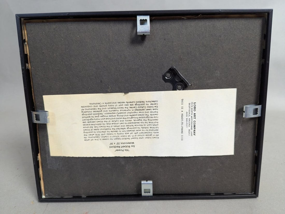 Framed Robert Redbird Artwork Capturing Kiowa Culture and Legends - 11