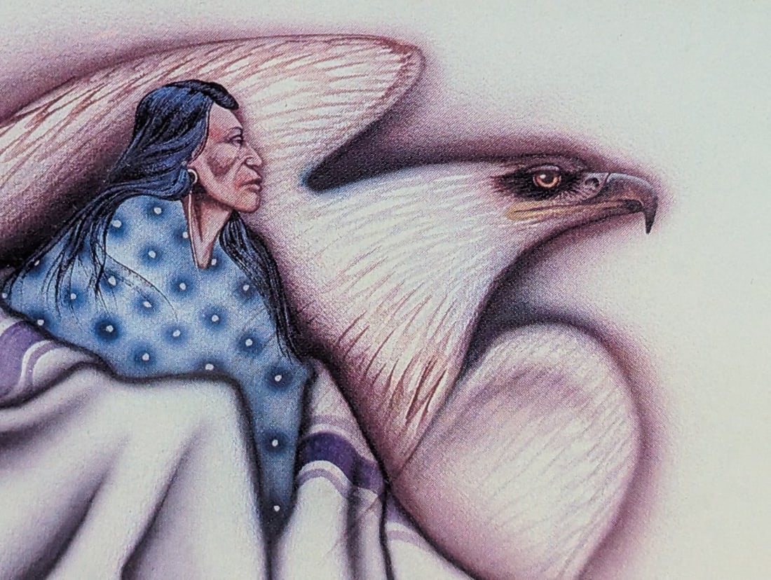 Framed Robert Redbird Artwork Capturing Kiowa Culture and Legends - 4