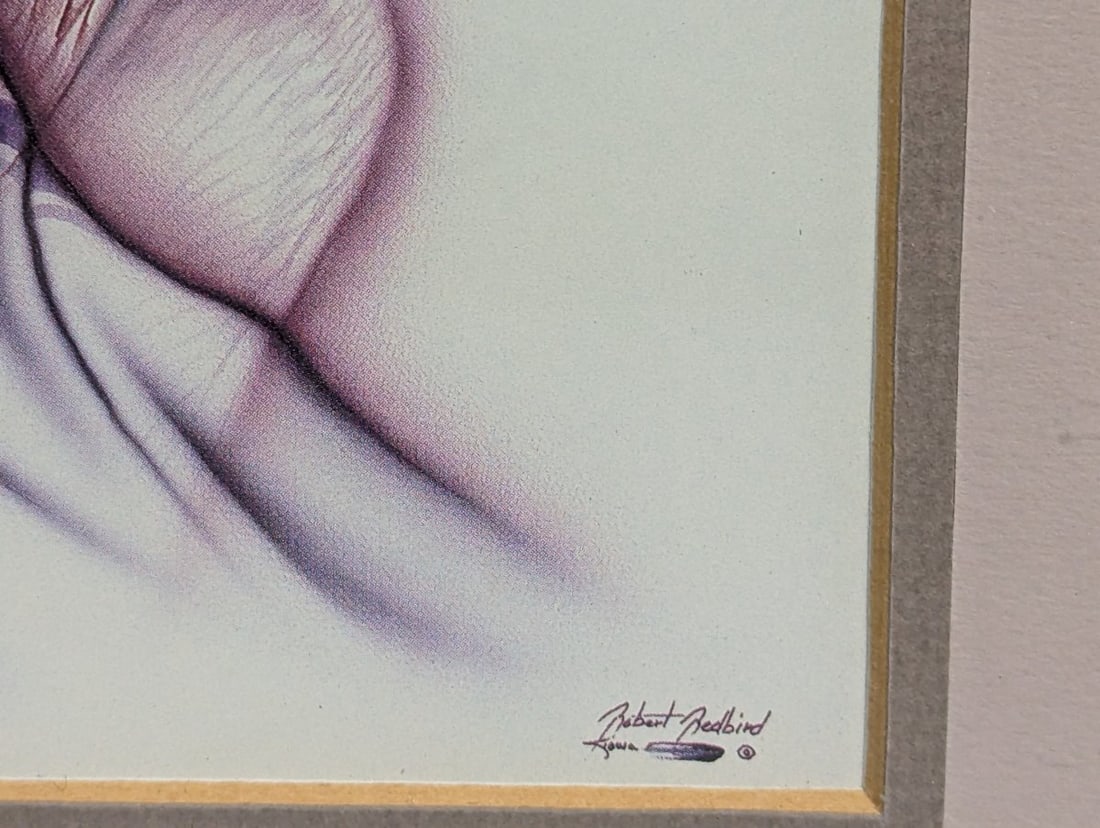 Framed Robert Redbird Artwork Capturing Kiowa Culture and Legends - 7