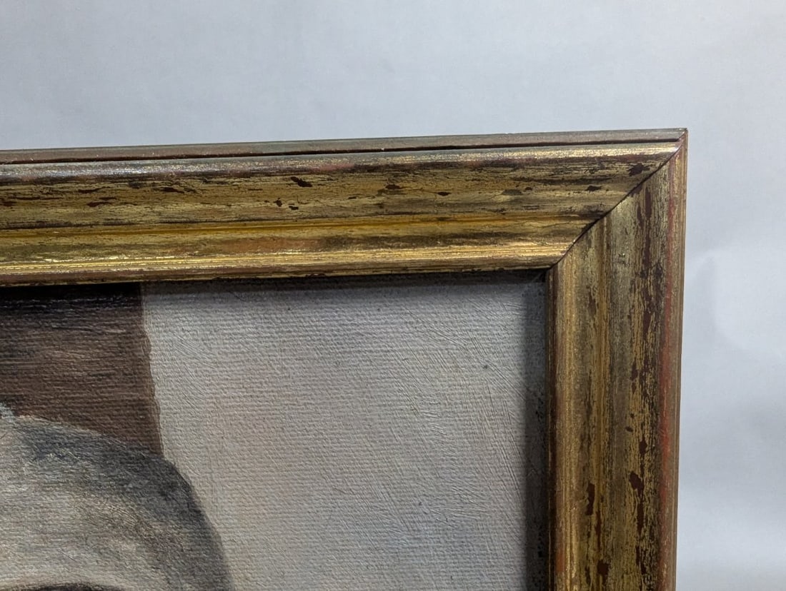 Unsigned Oil on Board Painting of Old Jewish Man Portrait - 9