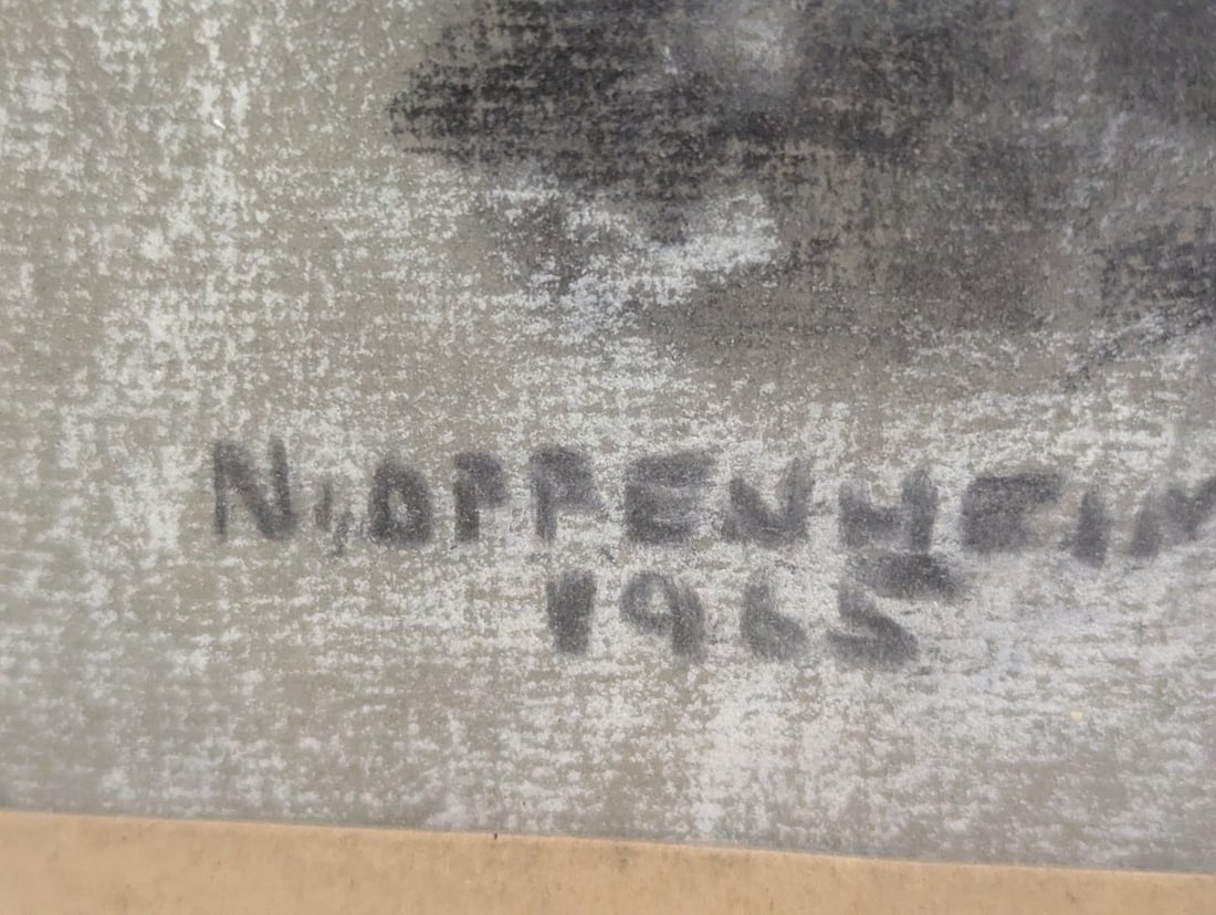 Charming Pastel Portrait of a Poodle Signed by N. Oppenheim 1965 - 10