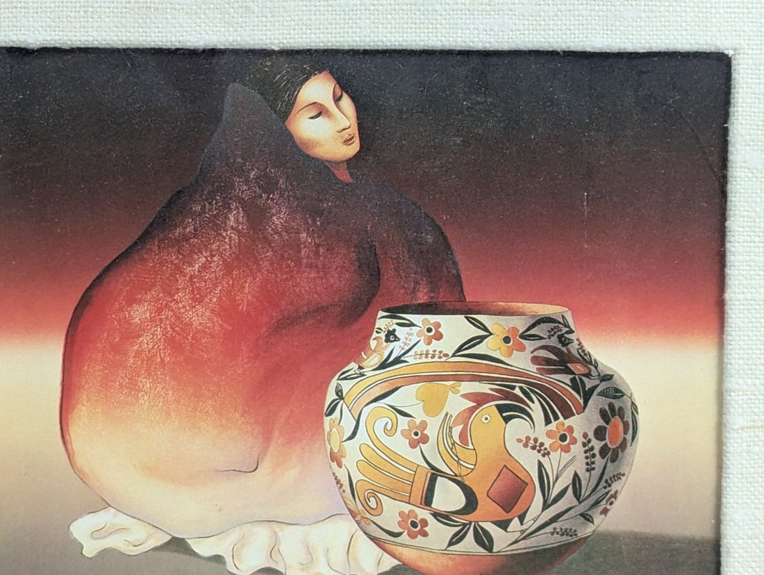 Framed RC Gorman Zia Jar Native American Art Print - 2
