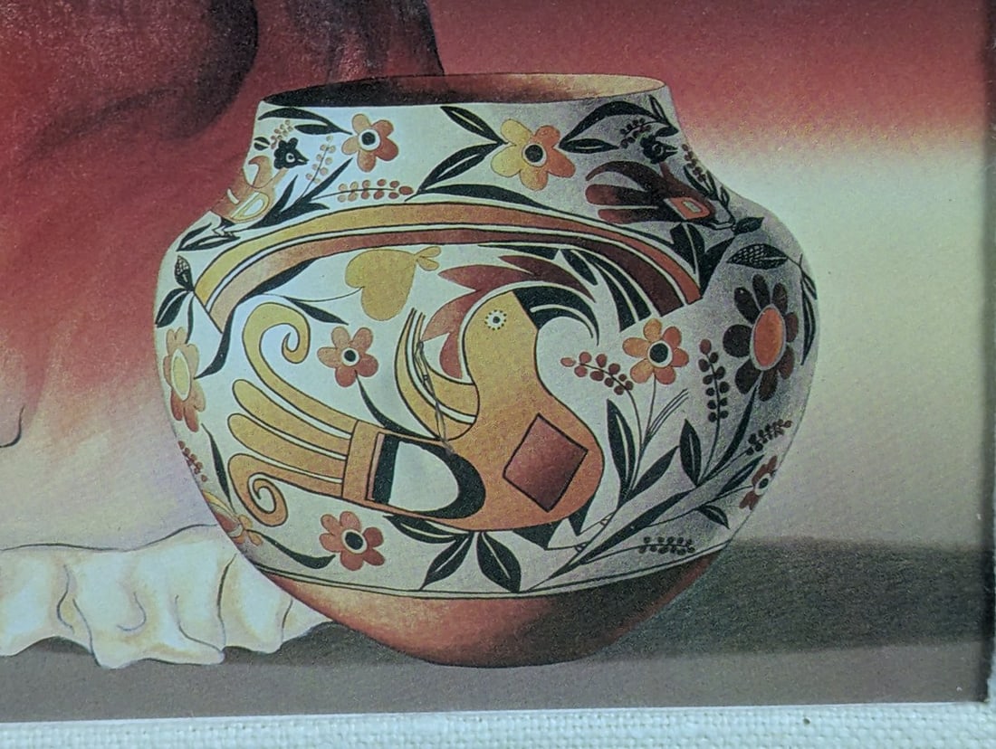 Framed RC Gorman Zia Jar Native American Art Print - 6