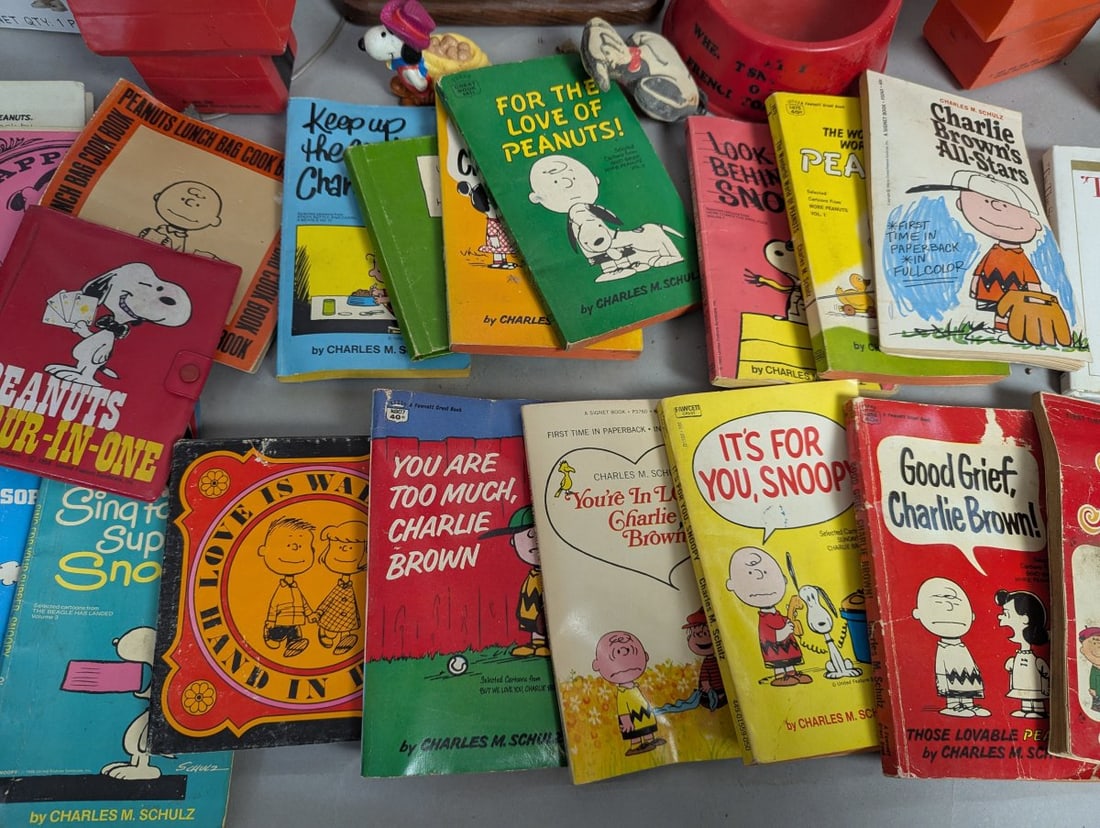 Huge Peanuts Memorabilia Collection Vintage Toys Figurines Books - 3