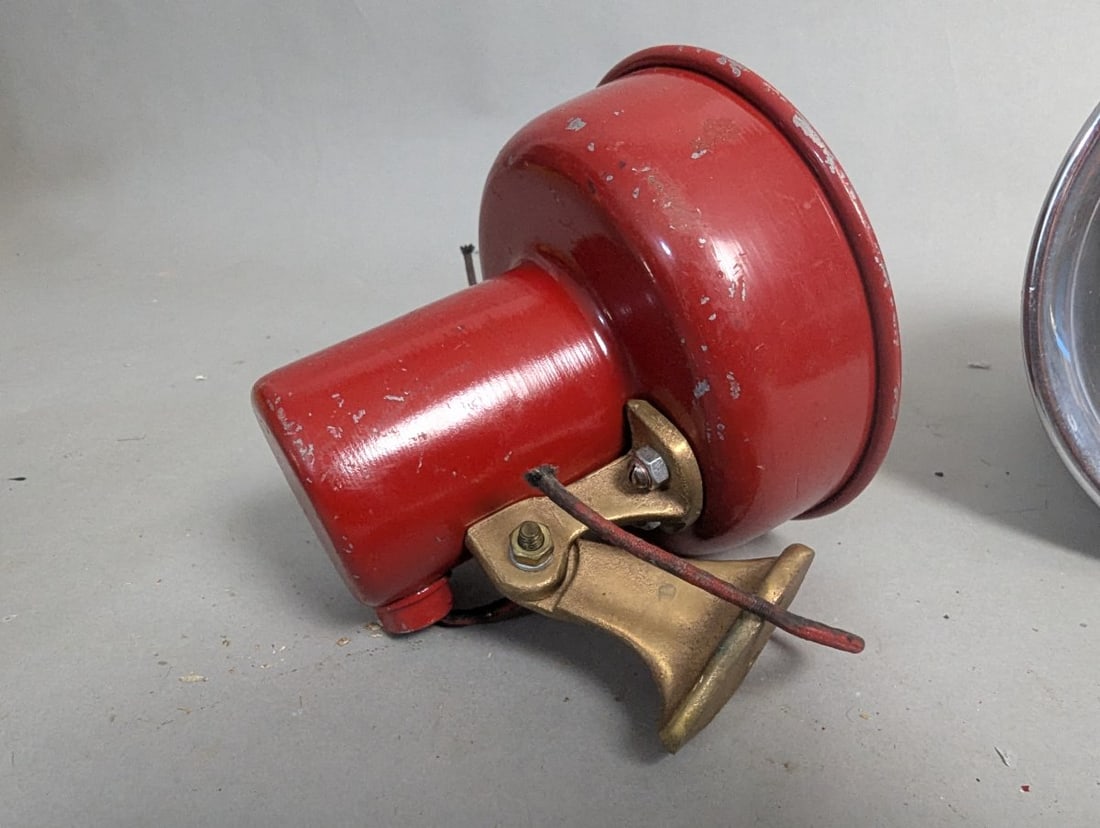 Vintage Fire Truck Accessories Lot Including Horn Siren and Bell - 10