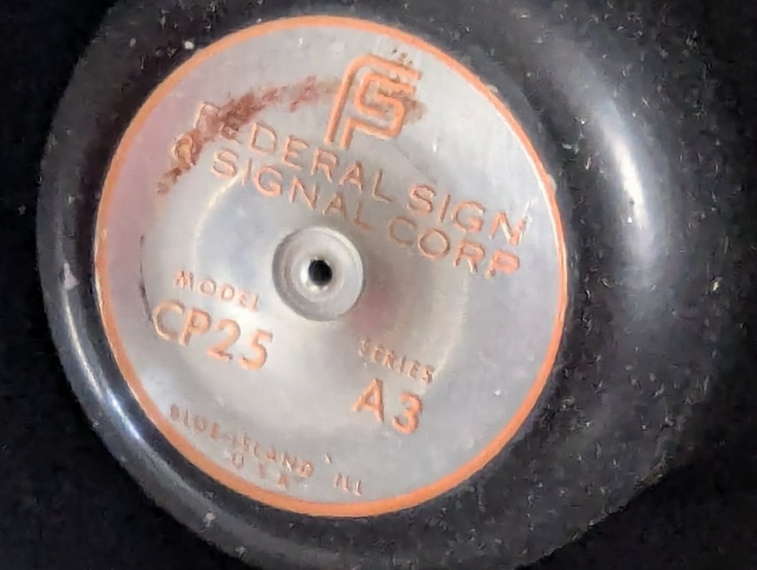 Vintage Fire Truck Accessories Lot Including Horn Siren and Bell - 7