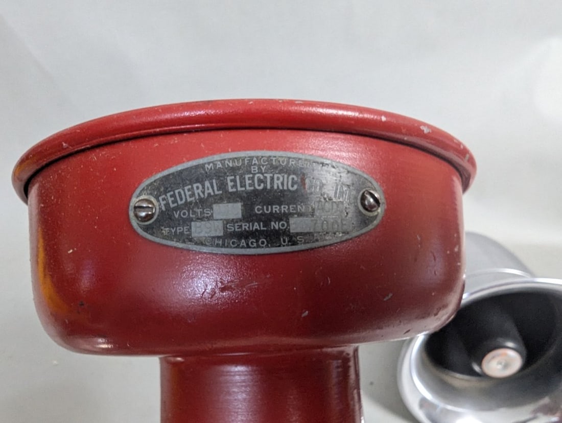 Vintage Fire Truck Accessories Lot Including Horn Siren and Bell - 9