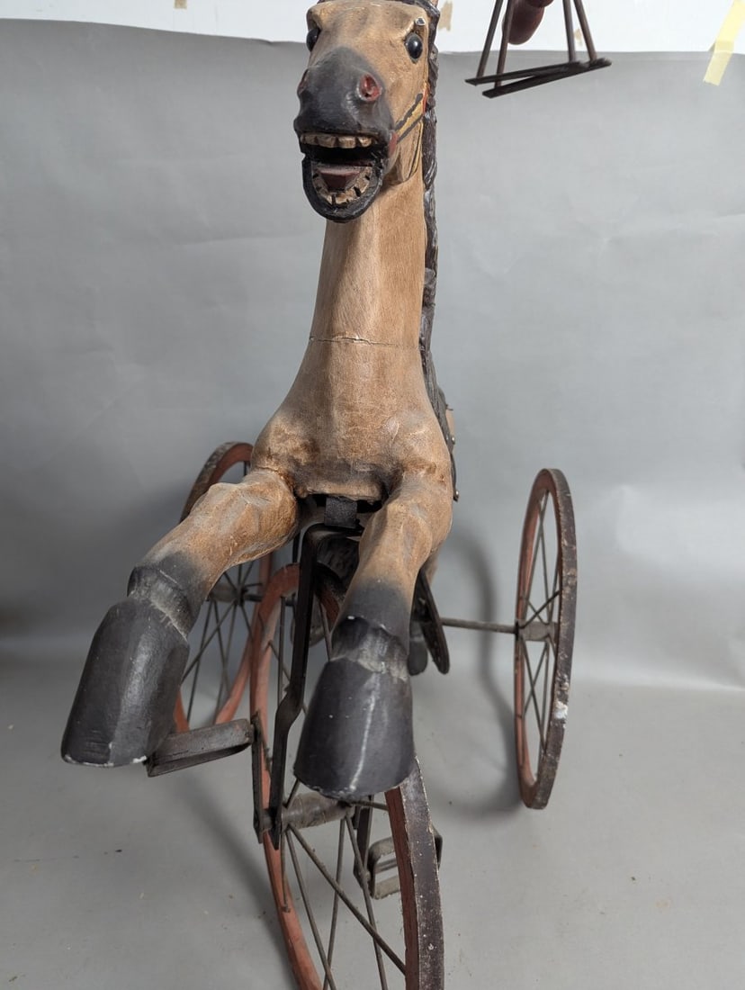 Charming Horse Tricycle Ideal for Collectors and Decor Enthusiasts - 7