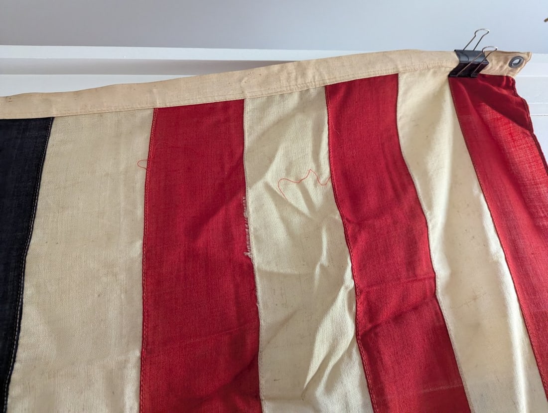 Vintage 48 Star American Flag Historical Artifact Sewn Stars and Stripes - 7