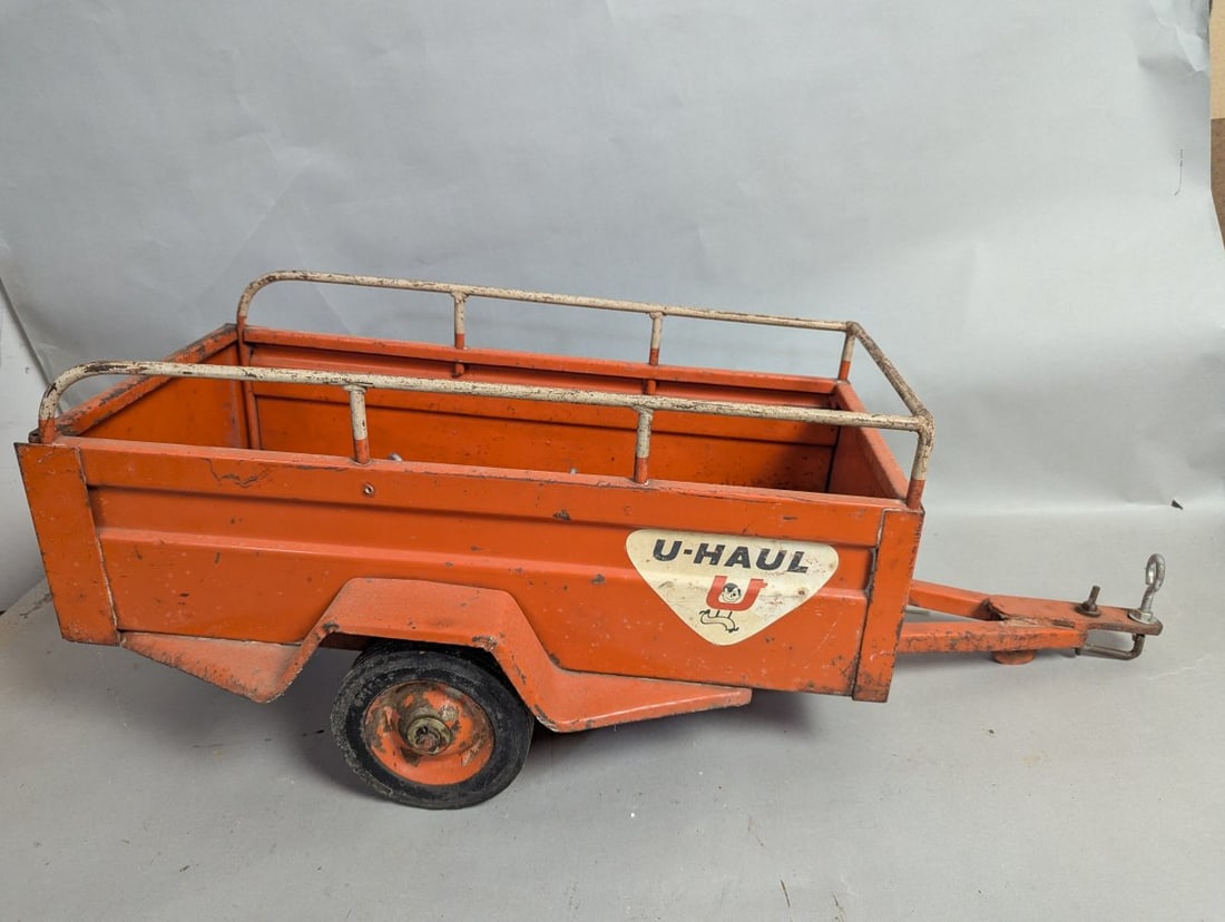 Vintage U-Haul Pressed Steel Pedal Car Trailer - 6