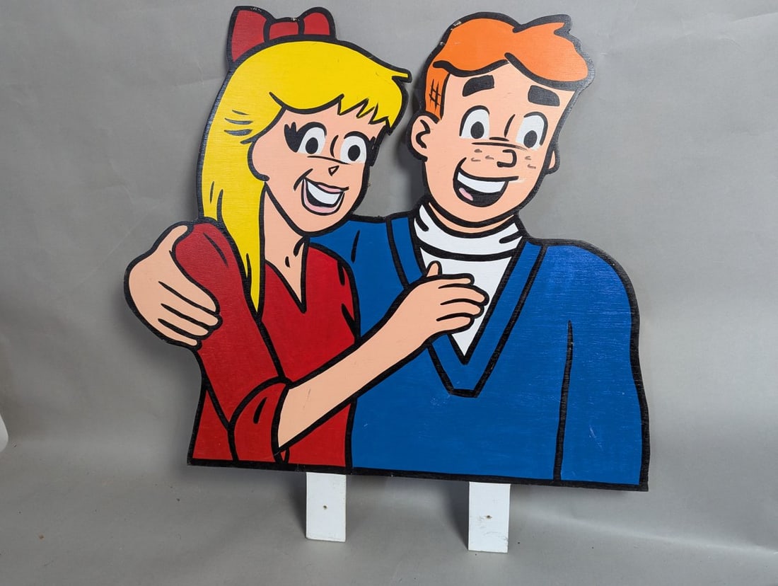 Archie and Betty Double Sided Painted Plywood Comic Sign Art - 6