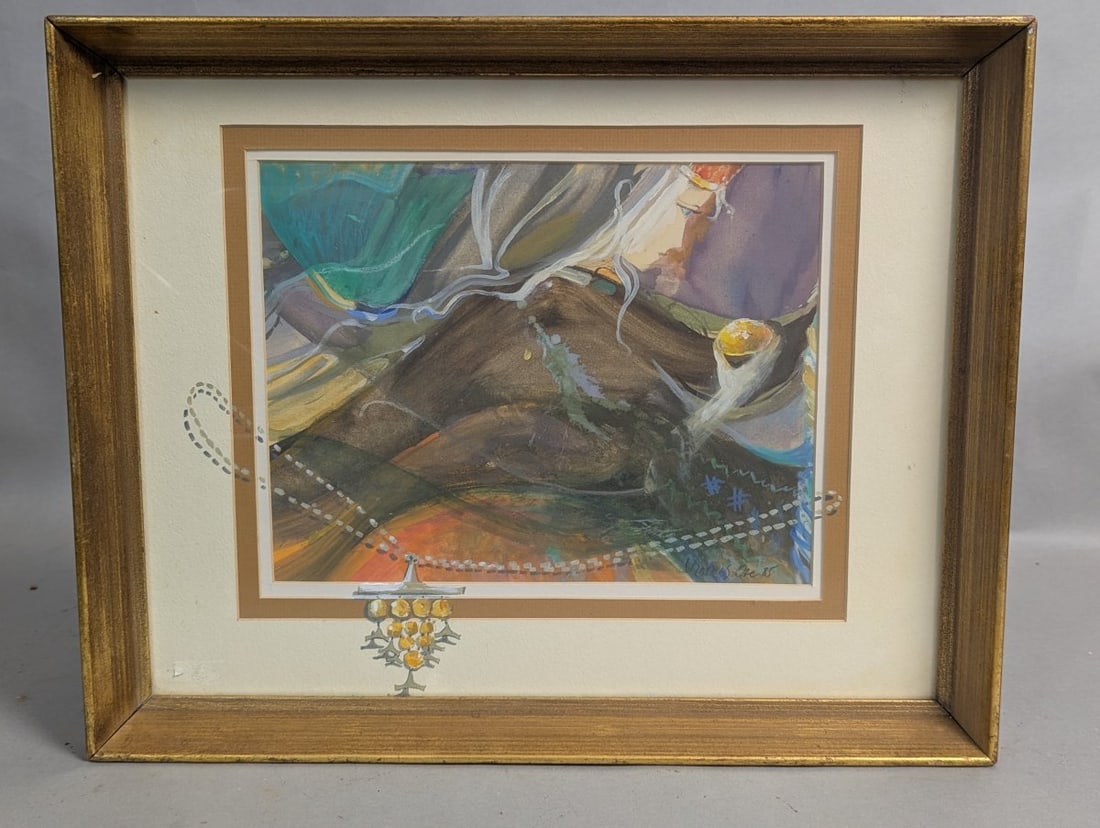 Framed Artwork by Baiba Vinters-Ore, Unique Vintage Piece from 1985: **Important** Please read below description on how to avoid high shipping costs. Explore this stunning framed painting by Baiba Vinters-Ore, measuring 19 1/2 x 15 1/2 inches with an image size of 12