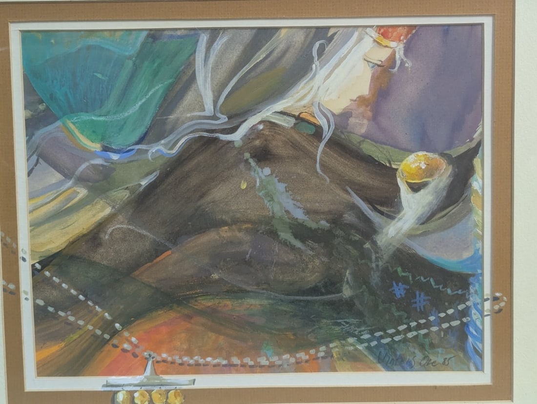 Framed Artwork by Baiba Vinters-Ore, Unique Vintage Piece from 1985 - 2