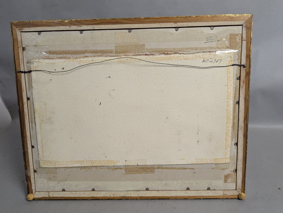 Framed Chinese Ink Wash Painting with Signature and Red Seal - 12