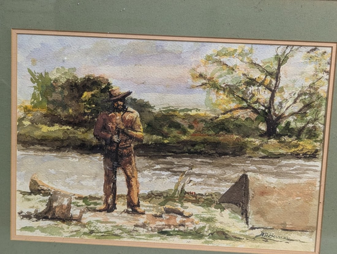 Watercolor by M.D. Berrier Framed Art Beautiful Decor - 2