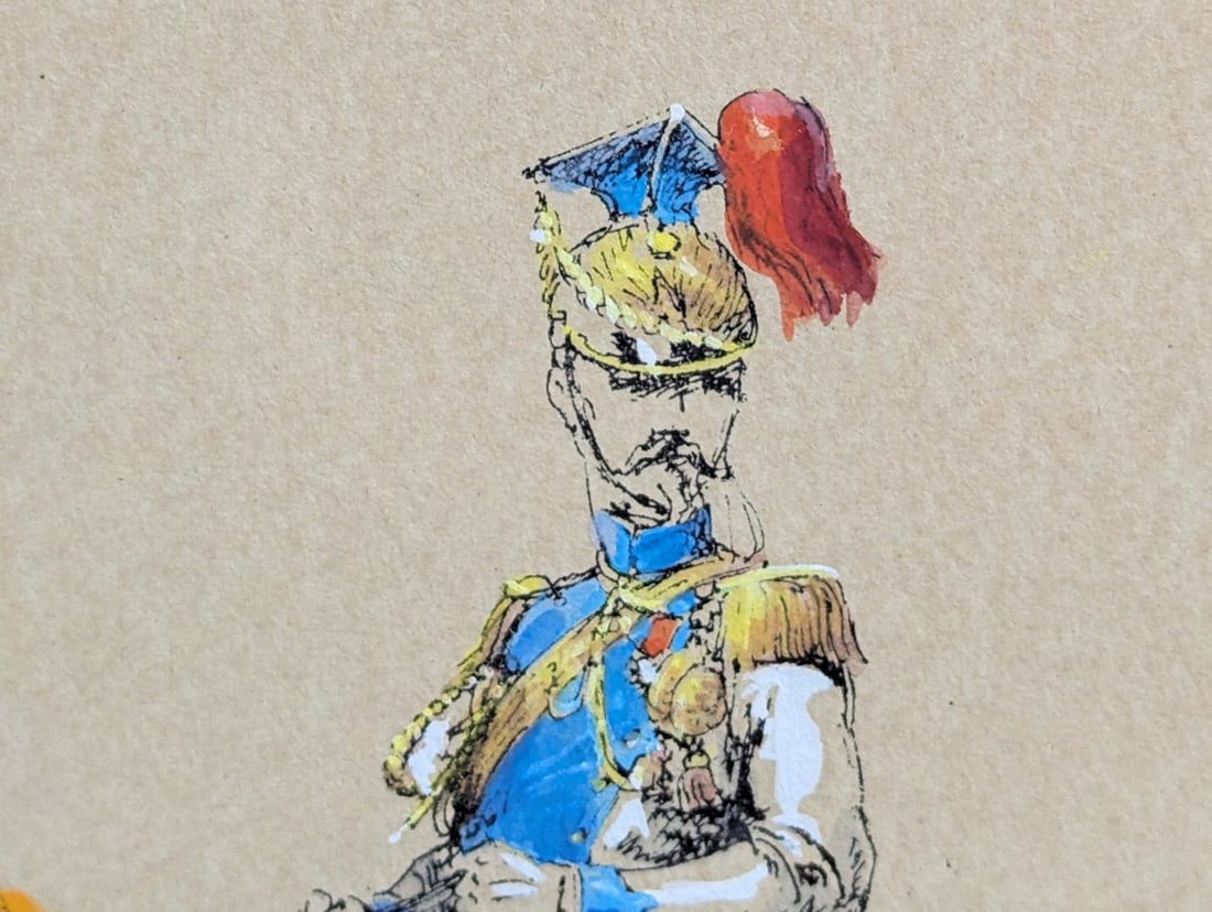 Framed Print IIe Empire Garde Imperiale Officier de Lanciers by Pechaubes - 3