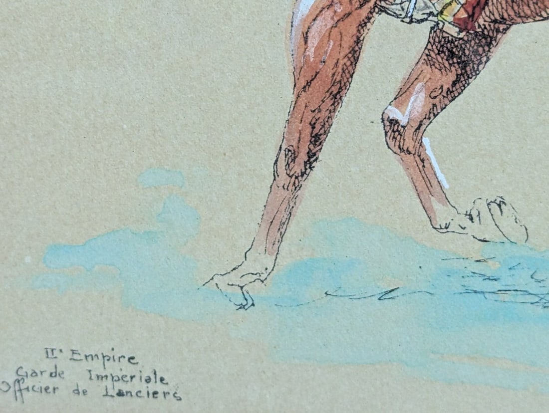 Framed Print IIe Empire Garde Imperiale Officier de Lanciers by Pechaubes - 6
