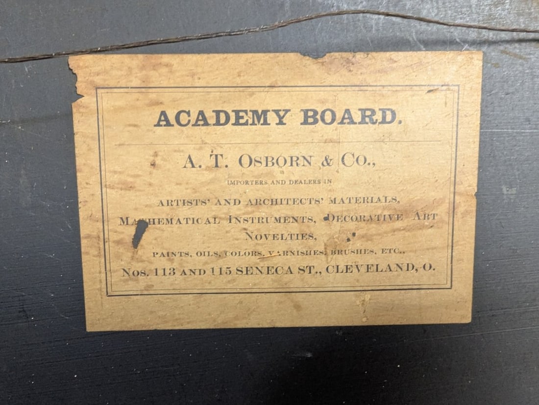 Antique Oil Painting on Academy Board Genre Scene Artwork - 16