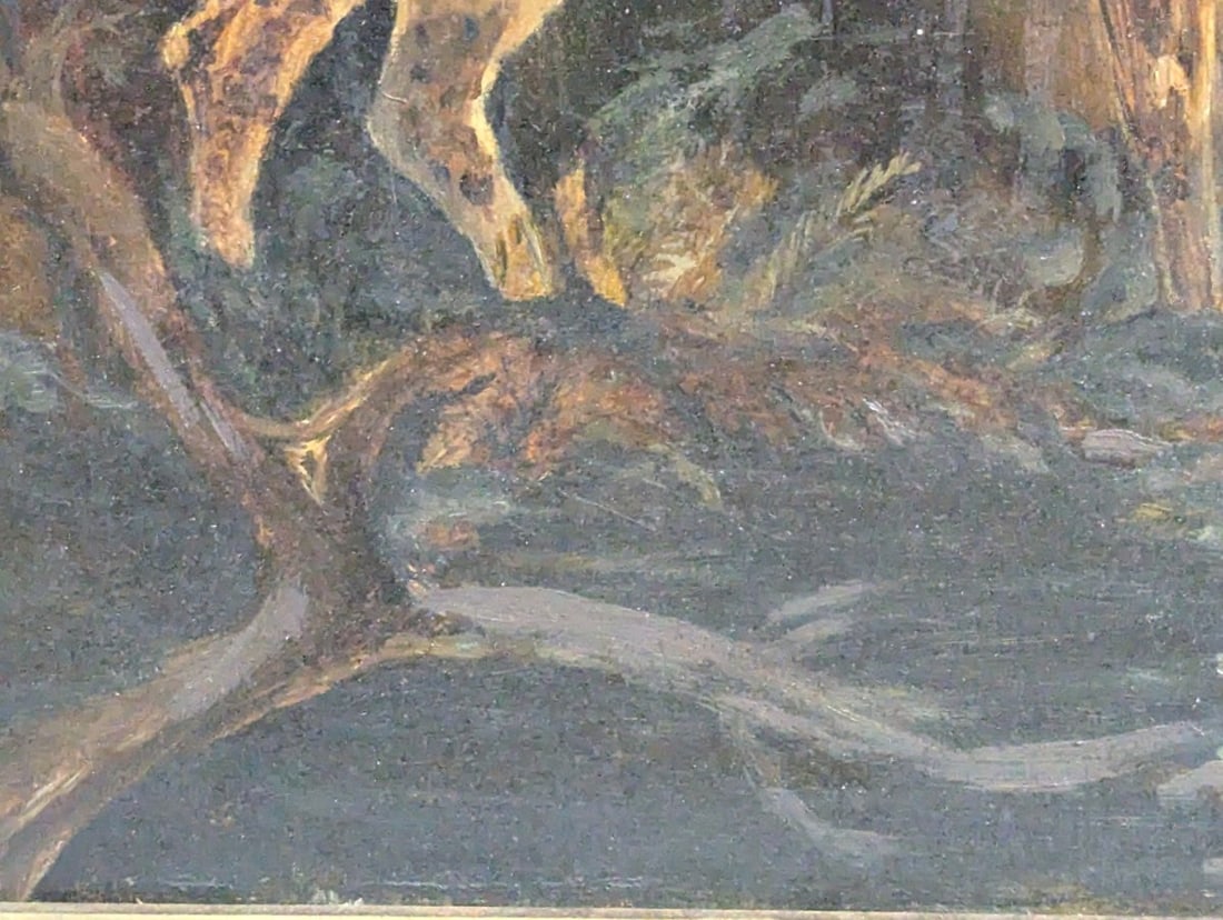 Antique Oil Painting on Academy Board Genre Scene Artwork - 9