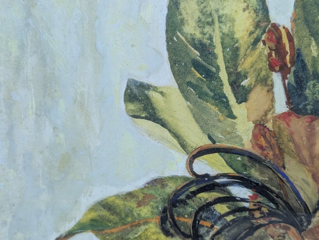 Stunning 1945 Watercolor by Mina Livingston Pike in Elegant Frame - 5