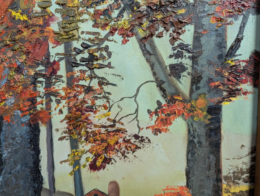 Charming Childs Oil Painting on Canvas Unique Vintage Artwork from 1975 - 6