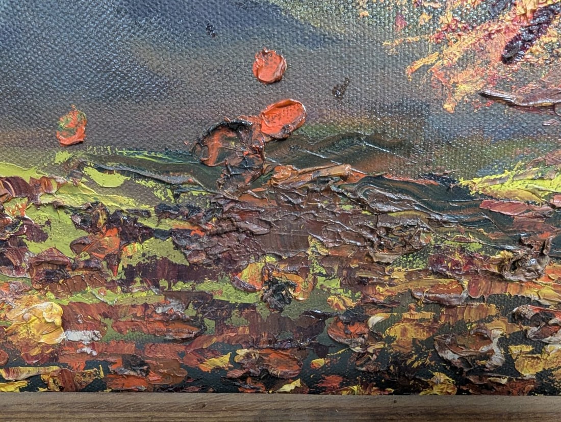 Charming Childs Oil Painting on Canvas Unique Vintage Artwork from 1975 - 9